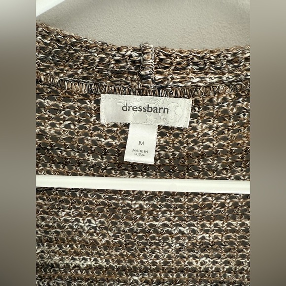 Dressbarn Knit Short Sleeve Open Front Cardigan Women’s SZ M Brown Casual Dressy - Picture 2 of 8